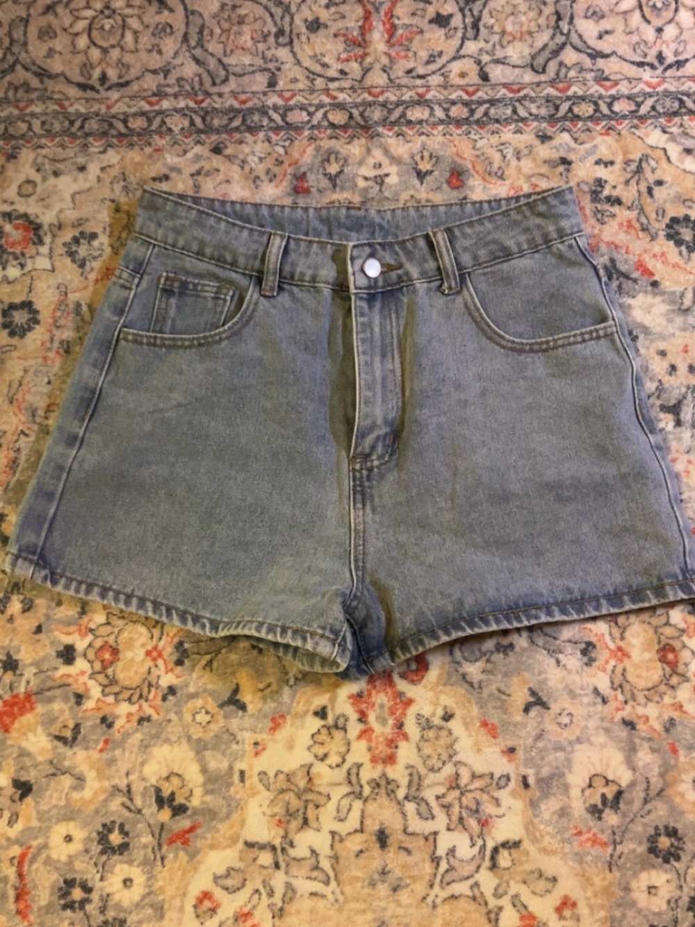 High-Rise Light Blue Denim Jean Shorts